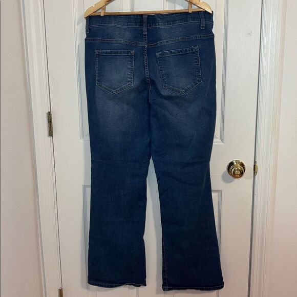 Terra & Sky Tummy Control Blue Bootcut Jeans, 14W - Picture 3 of 8